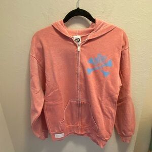 JET Pink Y2K Vintage Cross Bones Full Zip Hoodie Size M/L New Without Tag